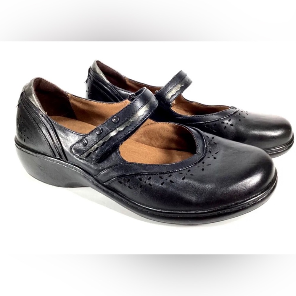 Aravon By New Balance AAG03BK Dolly Black Leather Mary Jane Shoes Womens Sz 10 D
